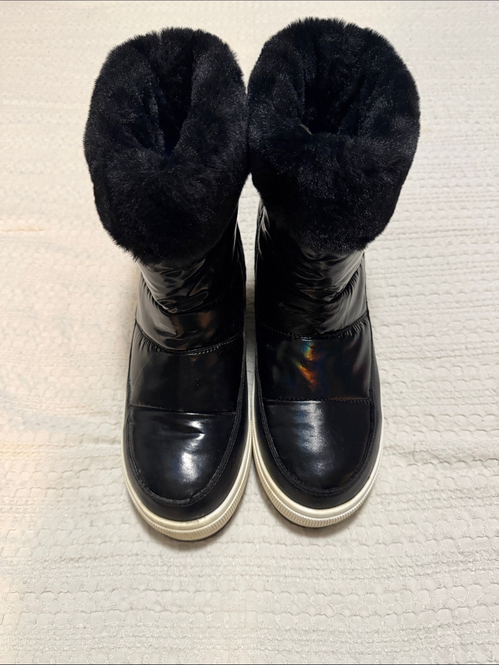Cougar Black Faux Fur Winter Snow Boots